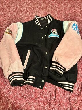 RARE JH design minnie mouse daytona 500 racing varsity jacket